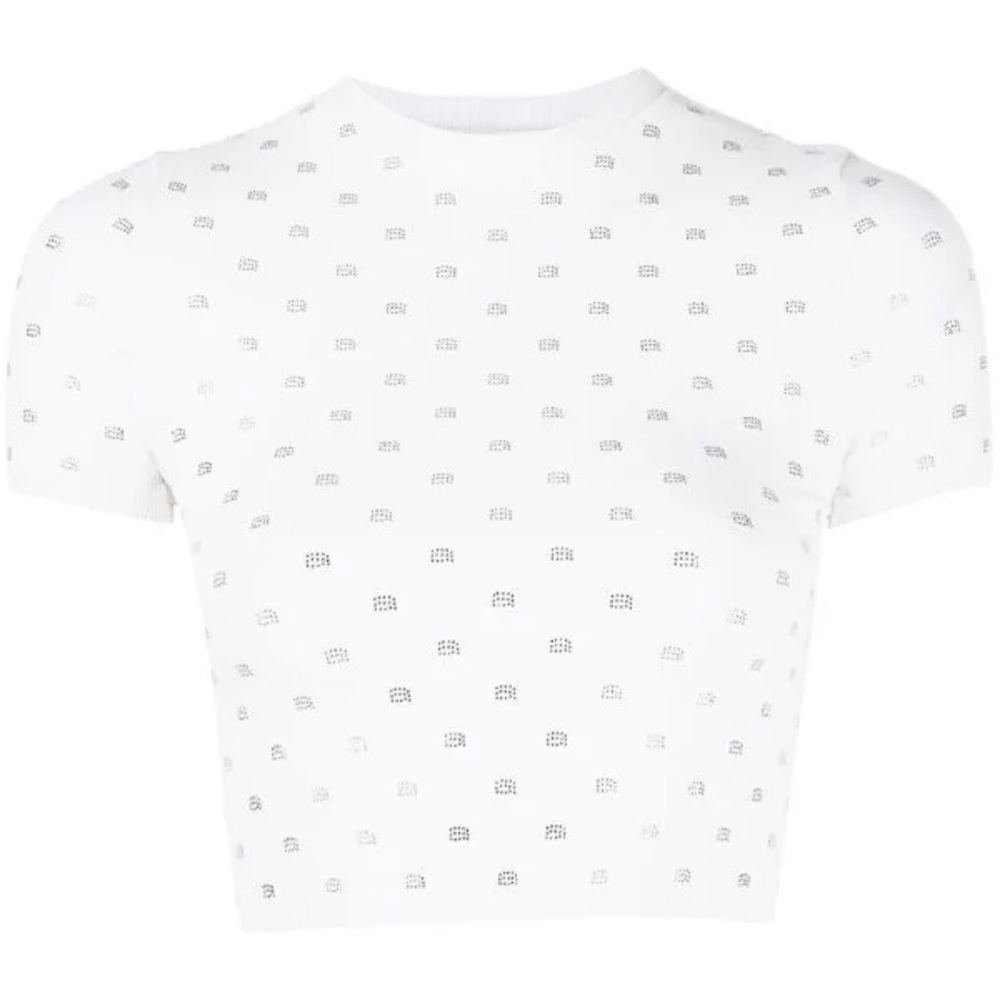 T by Alexanderwang Crystal Logo Crop-Top